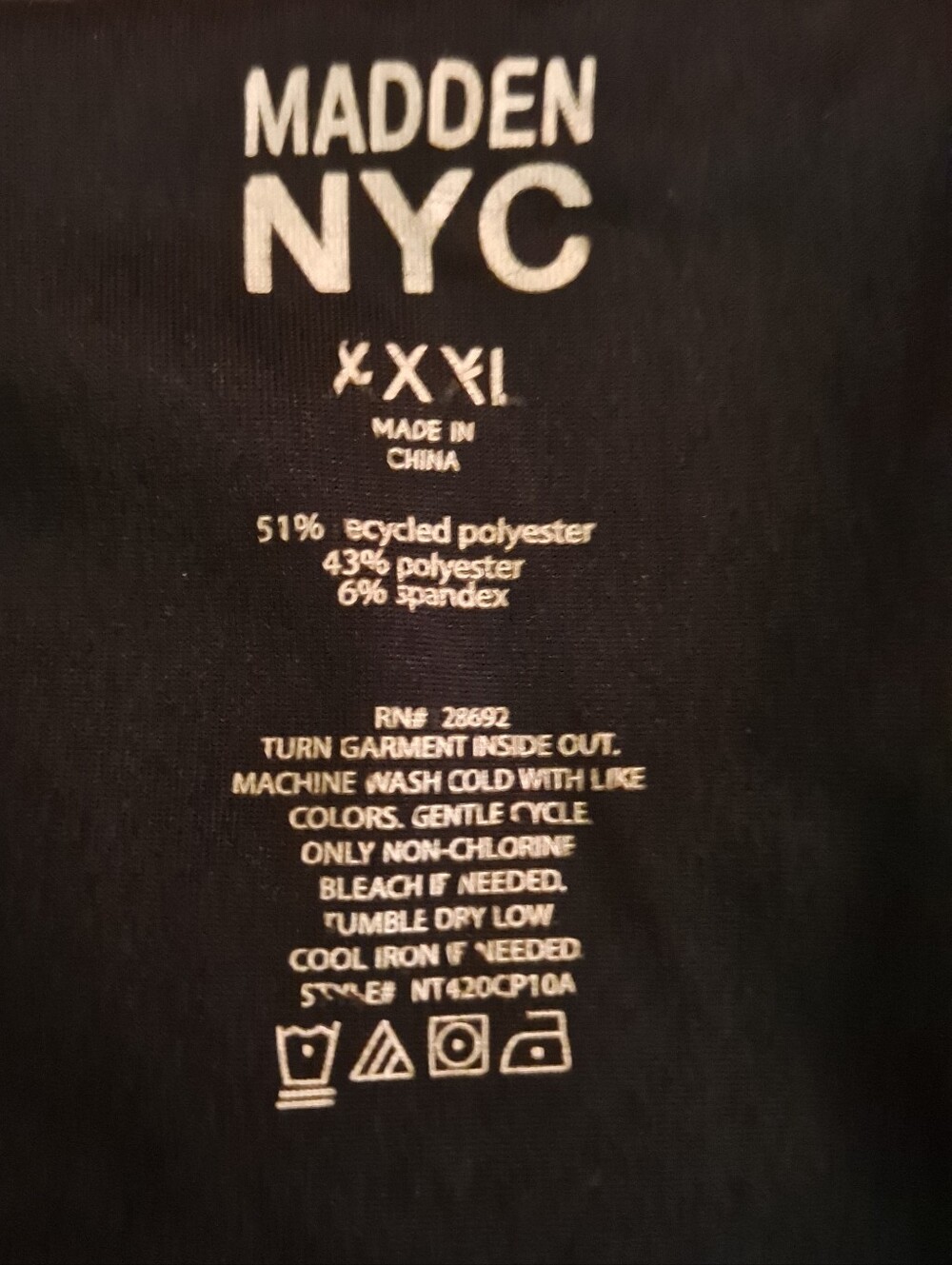 Madden NYC Black Square-Neck Short Sleeve Top XXXL - Picture 2 of 5
